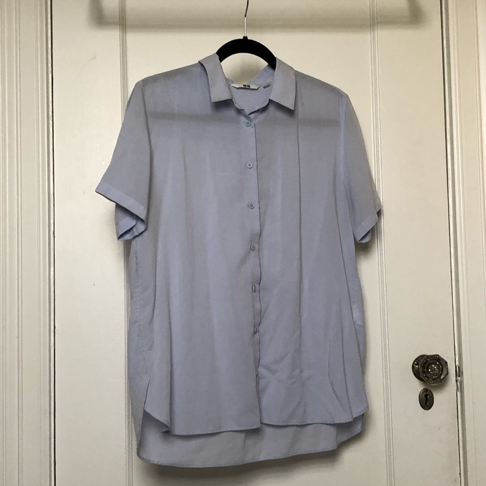 UNIQLO Powder blue button up shirt